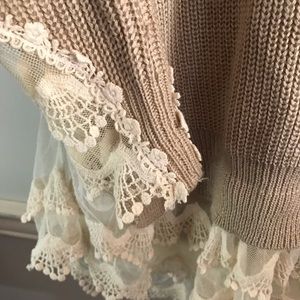 Lace trim sweater